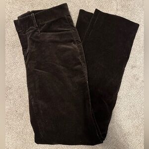 brown corduroy low waist straight leg pants